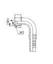 [FONT61.64.30.12] Kop. Vrouwelijk 90°  M30x1,5 - Buis 21L - Slang 3/4"