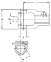 [WALT21.18.816] Gaffel met drukstift AG 1.3/4" - 20 (80°)