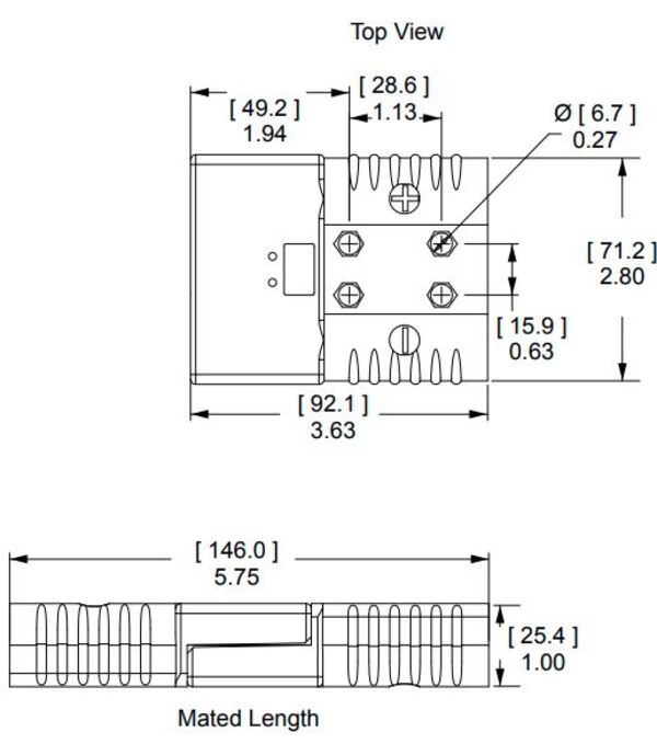 [ZENI00200030] Connector mannelijk - vrouwelijk - 150A - Rood (24v)