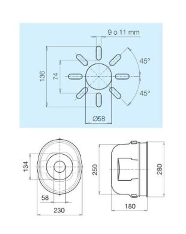 [BOND219000A11] Beschermkap ovaal 
