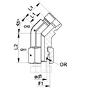 [RAST7560-S1616] Gebogen verbinding 45°  mannelijk - vrouwelijk 16S - 16S - M24x1,5