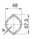 [WALT75.35.189L1875] Profielbuis 2a - 48,0 x 57,5 -L1875
