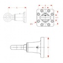 [CRAM8005148] Trehoog ZOD5168 - Flens 160 x 160 mm - 8 gaten Ø 21 mm - oog Ø 50 mm - L = 268 mm