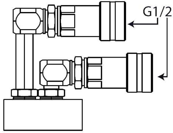 [HYDRDC038G012F001] Set snelkop.1/2 met adaptors