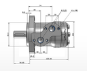 Motor MP 160 cc - as 25 mm - max.378 t/min - max. 60 l/min - max. 140 bar - Side port