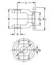 [WALT36.27.00] Flensgaffel 8 gaten Ø 120 mm - binnen centrering Ø 75 mm