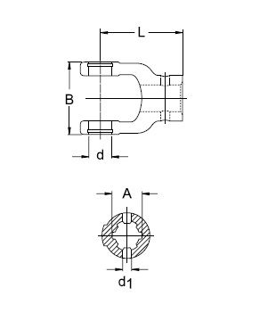 [WALT21.15.103] Gaffel met boring voor spanstift NG 1.1/8" - 6