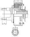 [WALT56.222.16/135] Slipkoppeling W2500 - K92/4 - 4 schijven - 1.3/8" - 6 -135 daNm