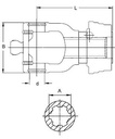 [WALT20.83.812] Gaffel met automatische snelsluiting QSG 1.3/8" - 21 (80°)