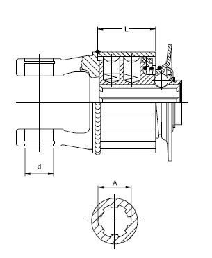 [WALT55.648.03/120] Sterslipkoppeling W2400 - K35B -5 rijen nokken - 1.3/8" - 6 - 120 daNm