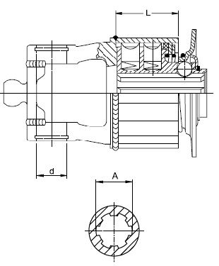 [WALT55.674.03/080] Sterslipkoppeling WW2380 - K33B -3 rijen nokken - 1.3/8" - 6 - 80 daNm