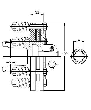 [WALT56.106.08/080] Slipkoppeling W2500 - K90 - 2 schijven - 1.3/8" - 6 - 80 daNm
