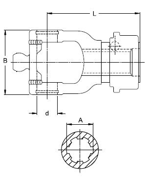 [WALT35.84.112] Gaffel met snelsluiting ASG 1.3/4" - 20 (80°)
