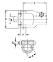 [WALT35.10.14] Gaffel met bout AGKF 1.3/8" - 6 (80°)