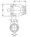 [WALT36.14.116] Gaffel voor buis 47,0 x 61,0 (serie S5)