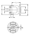 [WALT21.32.816] Flensgaffel 6 gaten Ø 136 mm - buiten centrering Ø 98 mm (80°)