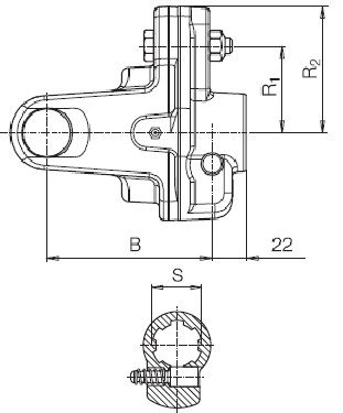 [BOND6060B0302R] Breekboutkoppeling 1.3/8 - 6 / kruis 22x54 / 700 daNm