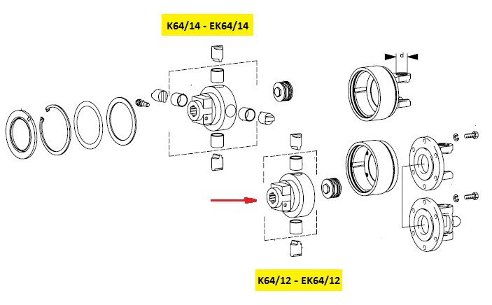 [WALT59.46.01] Naaf K64/12 - EK64/12 - 1.3/8" - 21
