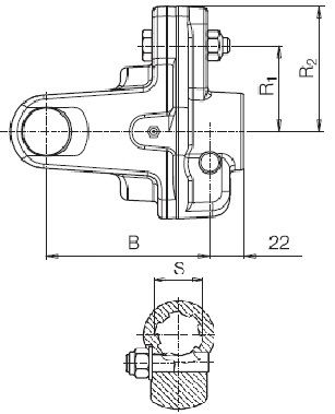 [BOND6060H0302R] Breekboutkoppeling 1.3/8 - 6 / kruis 30,2x91,4 /2700 daNm