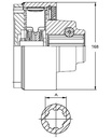 [WALT59.101.43/250] Nokkenschakelkoppeling zonder gaffel - EK64/22 - 1.3/4" - 20 - 250 daNm - Rechts draaien - TK138