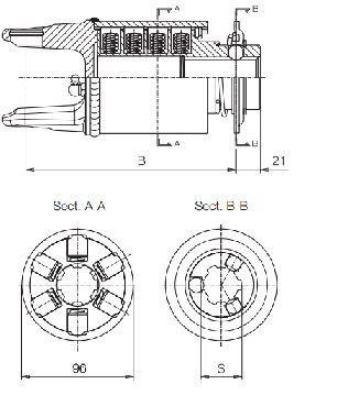 [BOND60B4C4803R] Sterslipkoppeling 1 3/8" - 6/ 4 rijen nokken -   1200 Nm