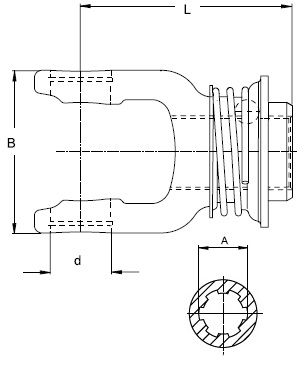 [WALT21.83.41] Gaffel met snelsluiting AZGE 1.3/8" - 21