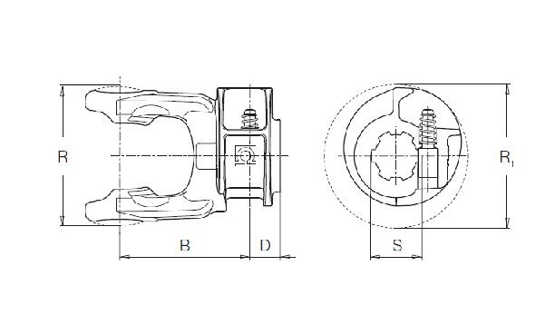 [BOND5720M0455] Gaffel met snelsluiting 1.3/4" - 6