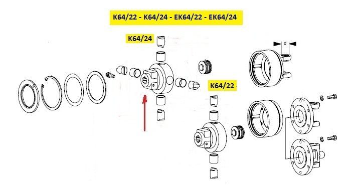 [WALT59.26.11] Naaf K64/24 - EK64/24 - 1.3/8" - 6