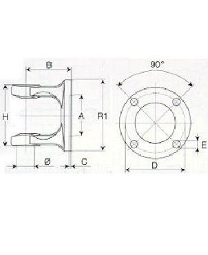 [BOND221057153] Flensgaffel 4 gaten