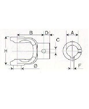 [BOND212066251] Gaffel met vijs M12 as 30 mm spie 8 mm