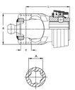 [WALT20.83.830] Gaffel met snelsluiting ASGE 1.3/8" - 6 (80°)
