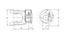 [BOND5070H0355] Gaffel met drukstift 1.3/8" - 6