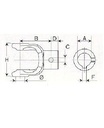 [BOND2120C6255] Gaffel met vijs M10 as 30 mm spie 8mm