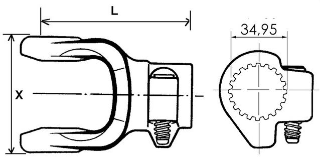 [BOND5070E3755] Gaffel met drukstift 1.3/8" - 21