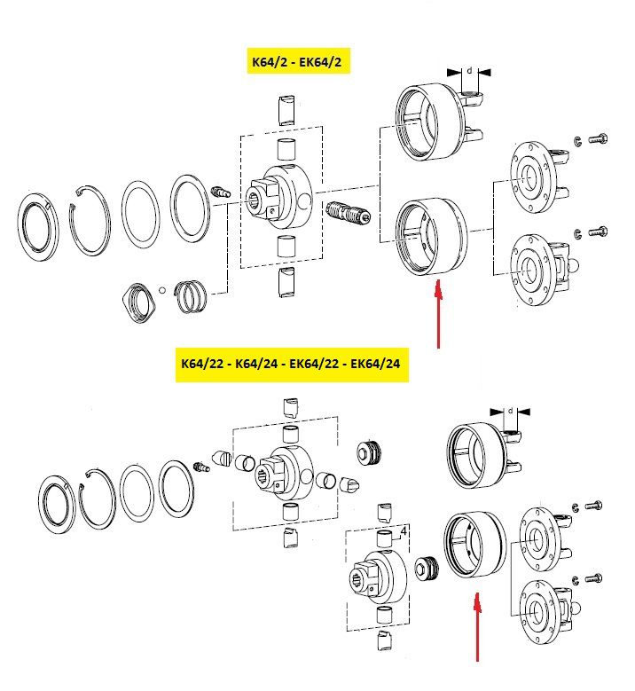 [WALT59.22.08] Huis EK64/2 - EK64/22 - EK64/24 - Rechts - TK118 - 6xM10