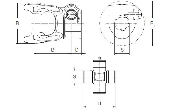 [BOND5090H3860] Gaffel met bout 1.3/4" - 20