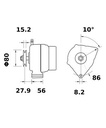 [ISKRIA0668] Alternator Mahle MG234  14V - 95 A