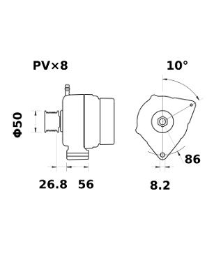 [ISKRIA0738] Alternator Mahle MG435  14V - 95 A