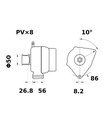[ISKRIA0738] Alternator Mahle MG435  14V - 95 A