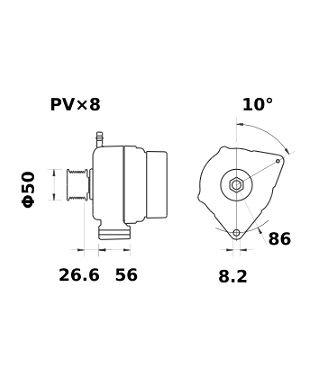 [ISKRIA1161] Alternator Mahle MG339  14V - 120 A