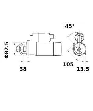 [ISKRIS0793] Reductiestarter Mahle MS89  3,4 Kw - 12V - 10T 