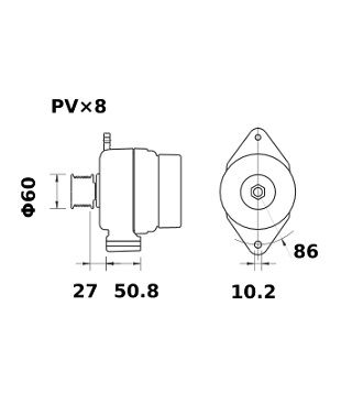 [ISKRIA1073] Alternator Mahle MG327  14V - 120 A