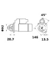 [ISKRIS0632] Starter Mahle MG149  2,8 Kw - 12V - 10T - (met reductie zie IS1046 - IS1395)