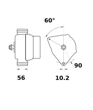 [ISKRIA1057] Alternator Mahle MG3  14V - 150 A
