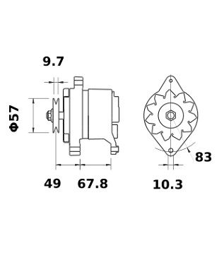 [ISKRIA0469] Alternator Mahle MG190  14V - 70 A