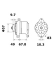 [ISKRIA0469] Alternator Mahle MG190  14V - 70 A