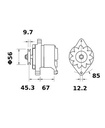 [ISKRIA0724] Alternator Mahle MG213  14V - 65 A - Voor verwarming - losse regelaar