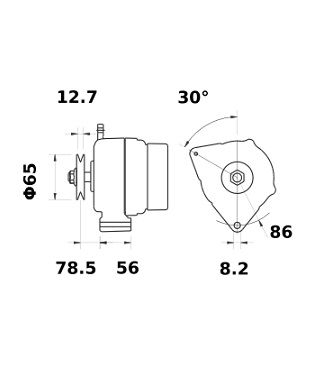 [ISKRIA0960] Alternator Mahle MG237  14V - 70 A