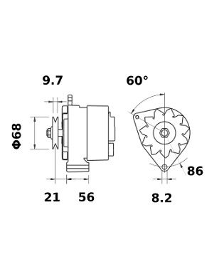 [ISKRIA0215] Alternator Mahle MG628  14V - 65 A