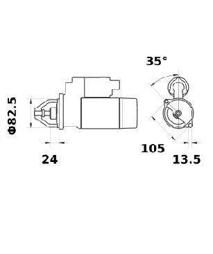 [ISKRIS0612] Starter Mahle MS313  2,7 Kw - 12V - 9T